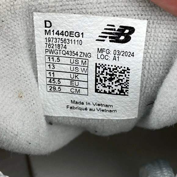 New Balance Fresh Foam X 1440 Grey Matter Turtledove Angora Shoe Men’s Size 11.5